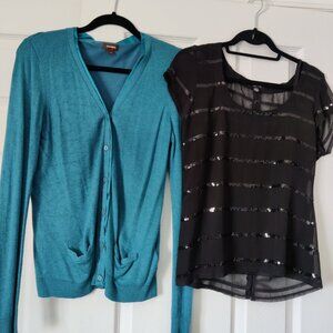 DANIER LEATHER and GUESS - Bundle of two women tops-size Medium